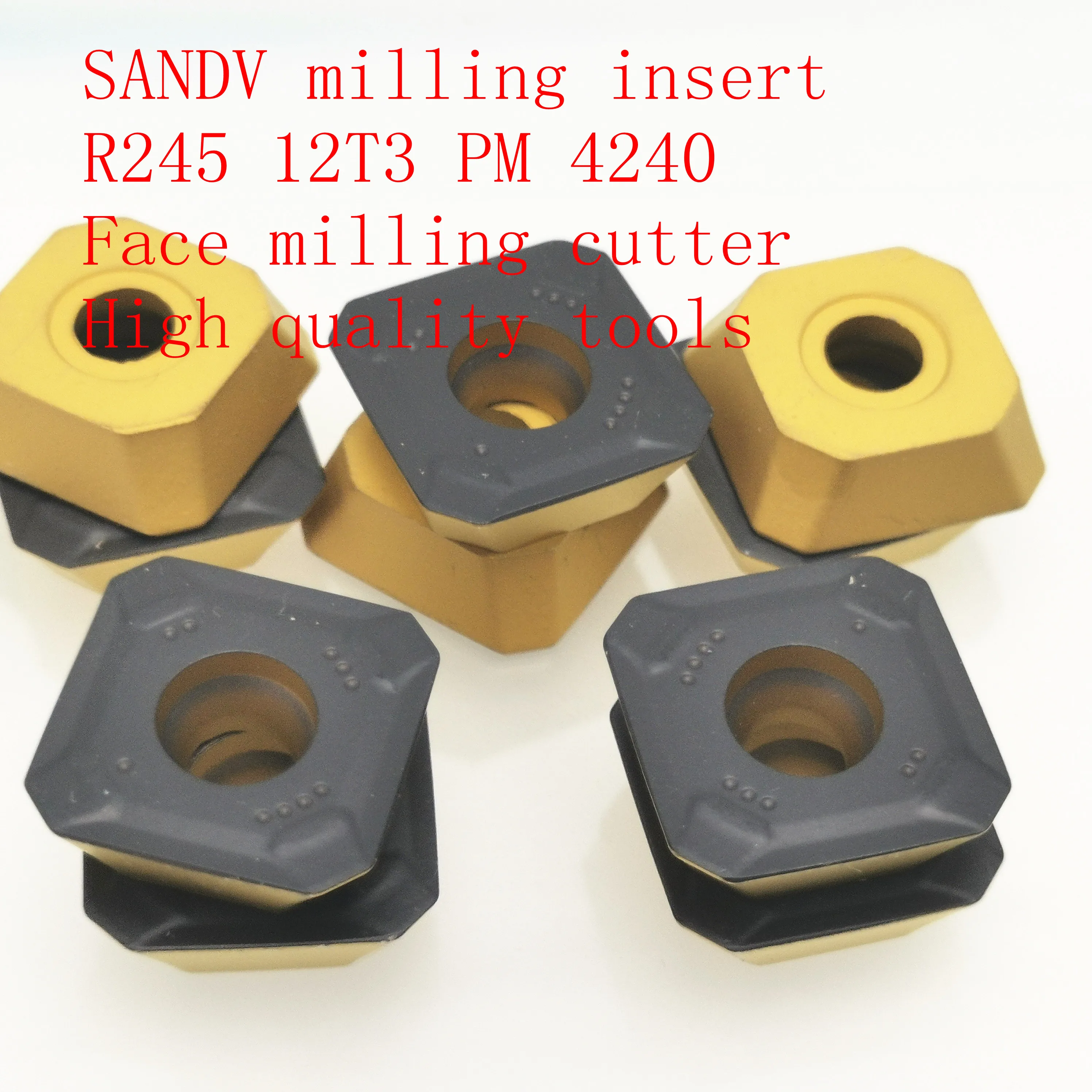 SANDV high quality milling cutter R245-12T3M-PM1025 / 1030/4240 carbide tool, face milling cutter CNC tool
SANDV high quality milling cutter R245-12T3M-PM1025 / 1030/4240 carbide tool, face milling cutter CNC tool