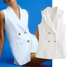 Maxdutti Women Blazers And Jackets To England Style Simple Blazer Women Fashion Double Breasted Notched Vest Feminino Sleeveless
Maxdutti Women Blazers And Jackets To England Style Simple Blazer Women Fashion Double Breasted Notched Vest Feminino Sleeveless
