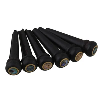 6Pcs Black Ebony Shell Guitar Bridge Bone Pins Set with Green Abalone Dot For Acoustic Guitar Accessories 
6Pcs Black Ebony Shell Guitar Bridge Bone Pins Set with Green Abalone Dot For Acoustic Guitar Accessories