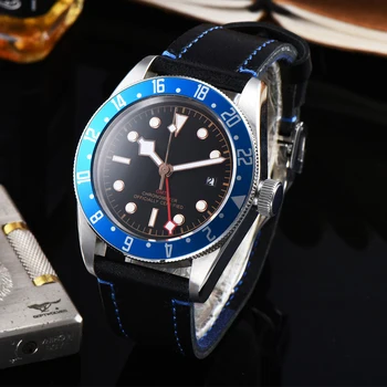 Sterile Luxury top Brand Watch 41mm Mechanical men Watch sapphire GMT Men Automatic Military Sport calendar Clock Leather
Sterile Luxury top Brand Watch 41mm Mechanical men Watch sapphire GMT Men Automatic Military Sport calendar Clock Leather