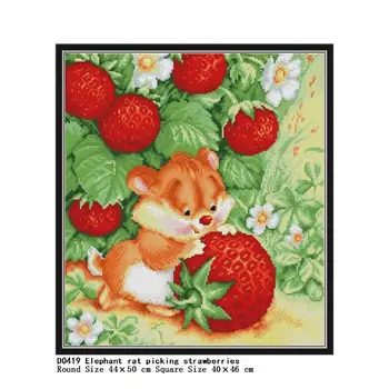 Natural Animal Painting 5D Diamond Painting Elephant Rat Picking Strawberries Cross Stitch Mosaic Diamond Picture of Rhinestones
Natural Animal Painting 5D Diamond Painting Elephant Rat Picking Strawberries Cross Stitch Mosaic Diamond Picture of Rhinestones