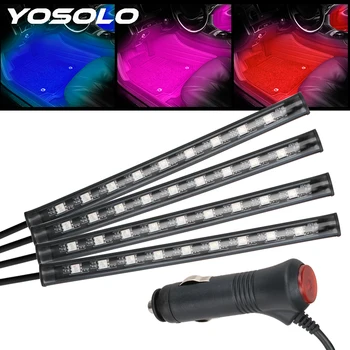 YOSOLO Atmosphere Lamp Remote/Voice Control LED Car Foot Light Ambient Lamp Automotive Interior Decorative Lights 24/36/48 LED
YOSOLO Atmosphere Lamp Remote/Voice Control LED Car Foot Light Ambient Lamp Automotive Interior Decorative Lights 24/36/48 LED