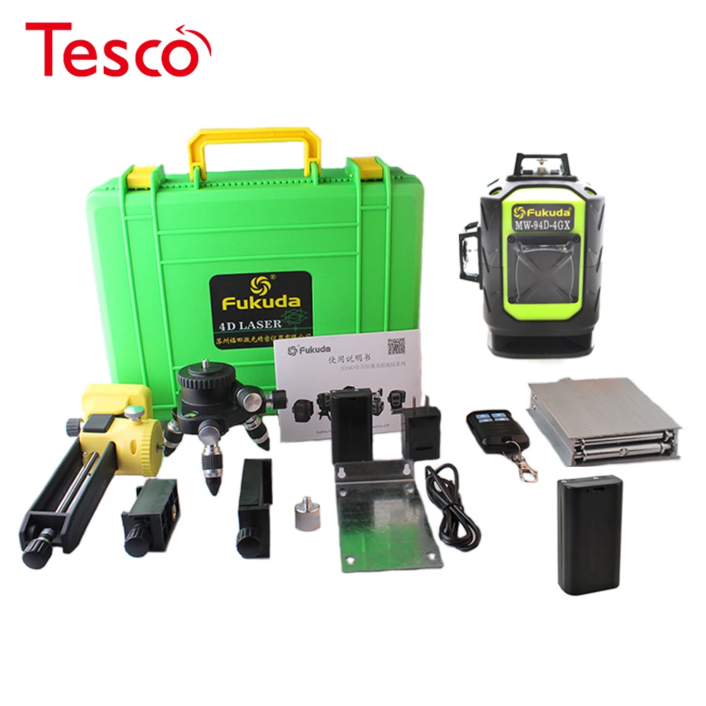 2 4000MAH batteries 16-line 4D laser level gauge sharp green 515NM beam 360 vertical and horizontal self-leveling cross
2 4000MAH batteries 16-line 4D laser level gauge sharp green 515NM beam 360 vertical and horizontal self-leveling cross