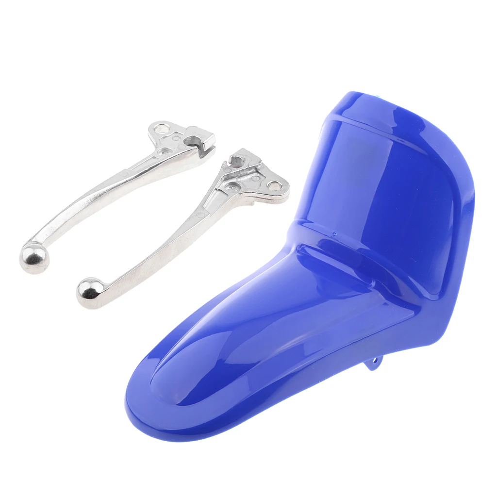 Blue Front Fender Mud Guard & 2Pcs Hand Brake Levers for Yamaha PW50 Blue Front Fender Mud Guard & 2Pcs Hand Brake Levers for Yamaha PW50