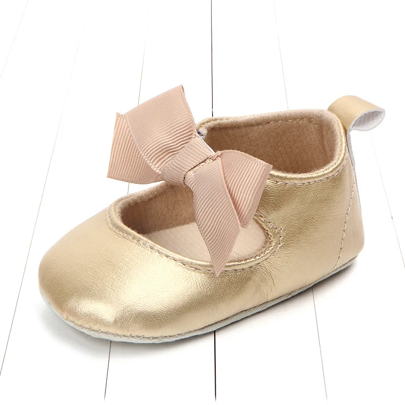 

LOOZYKIT Baby Girl Anti-slip First Walkers Solid Bow Shoes Newborn Christening Baptism Shoes Clothing Accessory Infant Moccasins