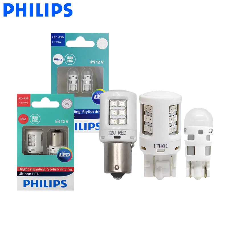 Фото Светодиодсветильник лампа Philips W5W W21/5W P21W P21/5W T10 T20 S25 Ultinon лампы для - купить