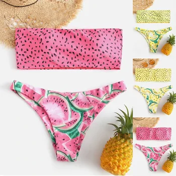 Womens Swimsuit 2020 Women Fashion Watermelon Print Tube up Two Pieces Bikini Swimsuit Strapless Summer Sexy Beachwear
Womens Swimsuit 2020 Women Fashion Watermelon Print Tube up Two Pieces Bikini Swimsuit Strapless Summer Sexy Beachwear