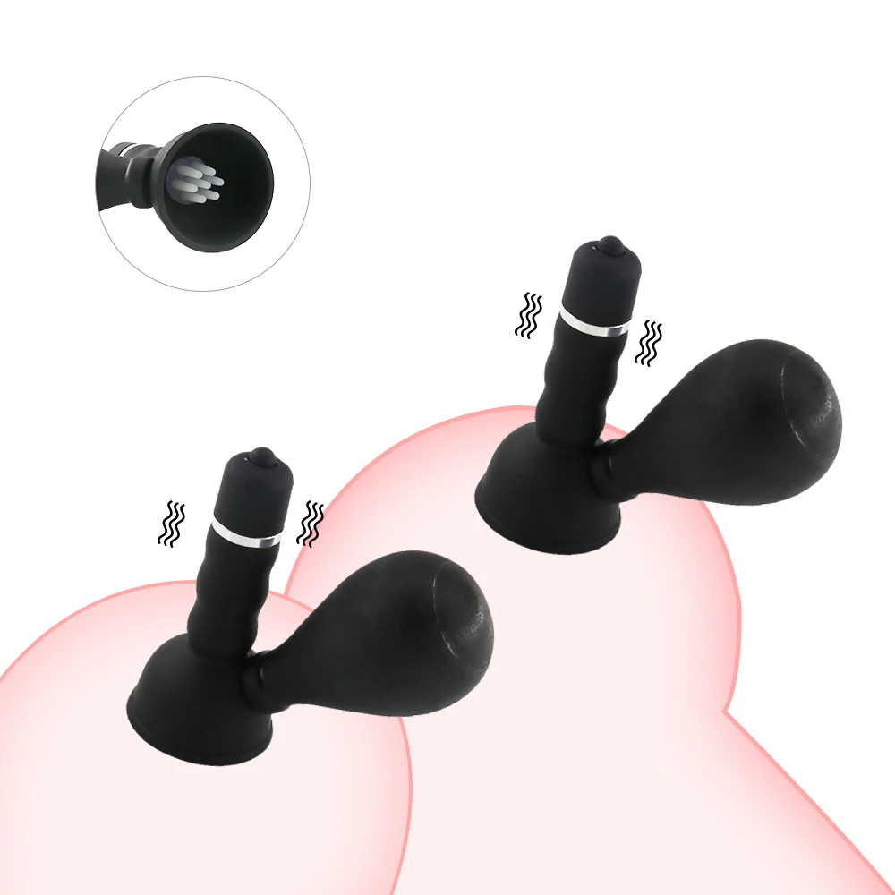 

EXVOID Nipple Sucker Vibrator Breast Enlargement Vibrating Brush Clitoris Stimulator 2pcs Silicone Vibrators Sex Toys for Women