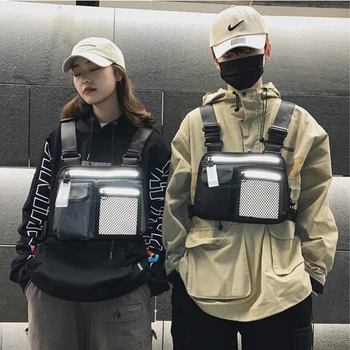 Men Chest Rig Bag Tactical Hip-hop Chest Bag Reflective Men Functional Vest Pack Male Waist Bags Abdomon Pack Women's chest bag
Men Chest Rig Bag Tactical Hip-hop Chest Bag Reflective Men Functional Vest Pack Male Waist Bags Abdomon Pack Women's chest bag