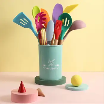 Multicolor Cookware Set Spaghetti Server Cooking Utensil Set Slotted Turner Spoon with Bucket Food Grade Spatula Ladle
Multicolor Cookware Set Spaghetti Server Cooking Utensil Set Slotted Turner Spoon with Bucket Food Grade Spatula Ladle