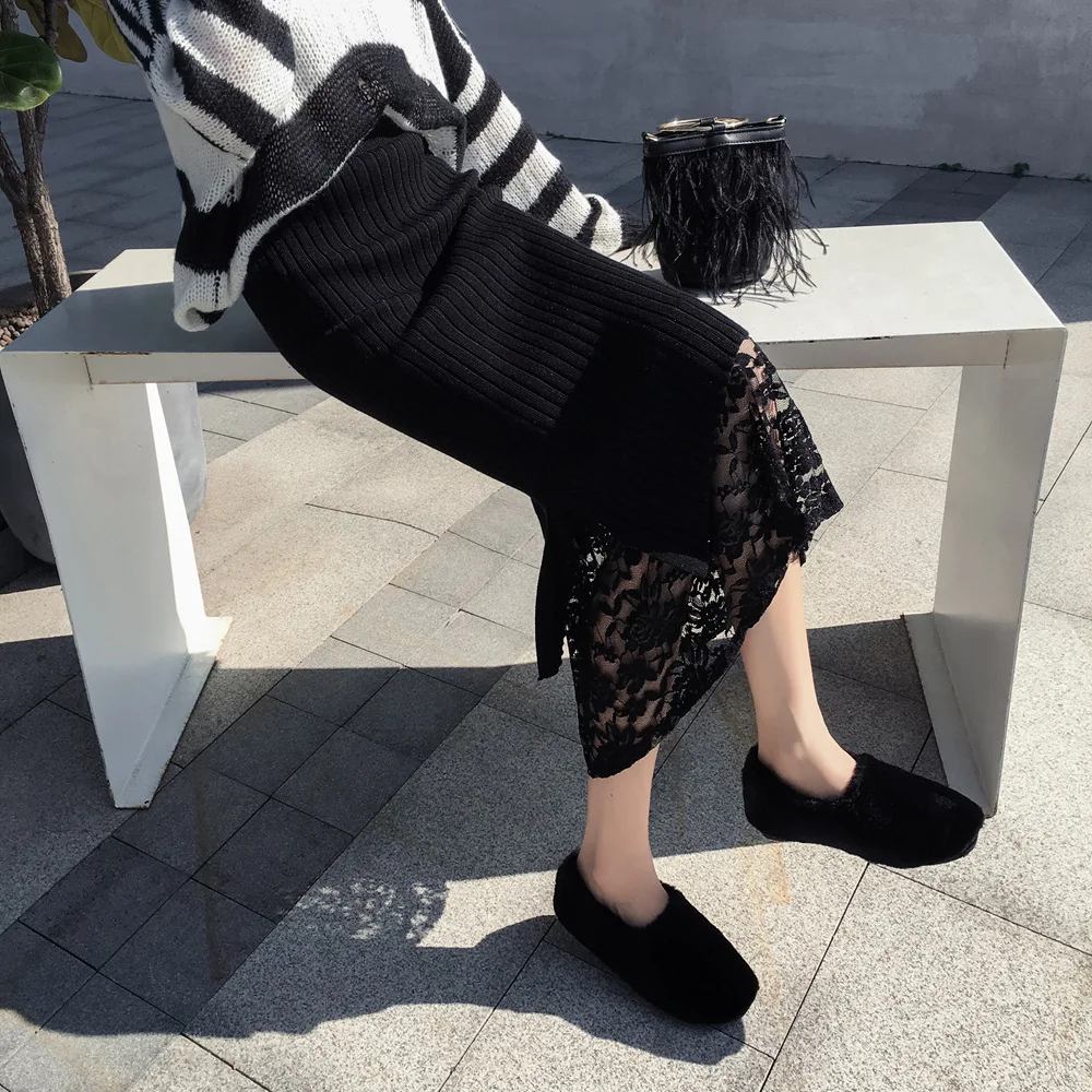 Skirt 2018 Winter New Style Korean-style WOMEN'S Wear Fashion CHIC-Style Thick Lace Joint Knitted Yarn Skirt
Skirt 2018 Winter New Style Korean-style WOMEN'S Wear Fashion CHIC-Style Thick Lace Joint Knitted Yarn Skirt