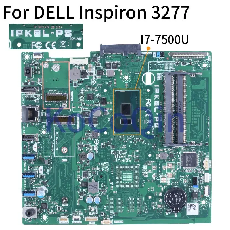 

For DELL Inspiron 3277 I7-7500U Notebook Mainboard IPKBL_PS 0PC5VG SR341 DDR4 Laptop Motherboard