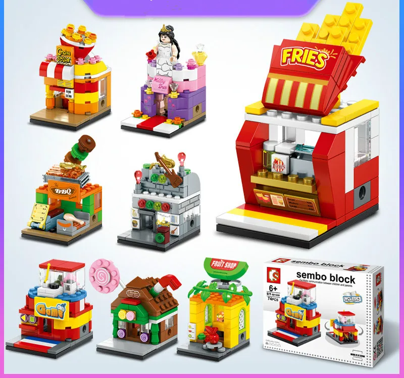 Sembo Block Popcorn BBQ Pizza Game Drink Make Up Shop Bookstore Building Blocks Mini City Street View Kids DIY Toys
Sembo Block Popcorn BBQ Pizza Game Drink Make Up Shop Bookstore Building Blocks Mini City Street View Kids DIY Toys