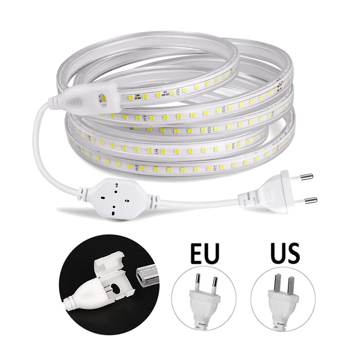 120 LEDs/m High Bright LED Strip Light 2835 SMD 110V US Plug 220V EU Indoor Outdoor Lighting Room Decoration Lamp | Лампы и освещение