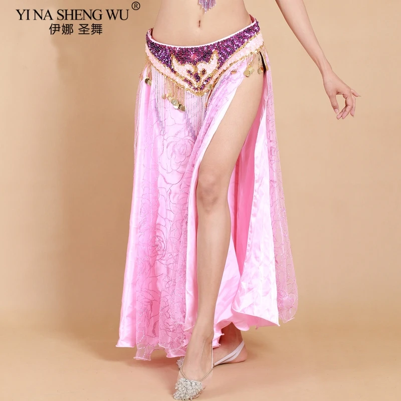 Women Belly Dance Costume Long Side Split Skirt Adult Sequin Skirt For Oriental Dance Performance Stage Dancer Wear NO Belt
Women Belly Dance Costume Long Side Split Skirt Adult Sequin Skirt For Oriental Dance Performance Stage Dancer Wear NO Belt