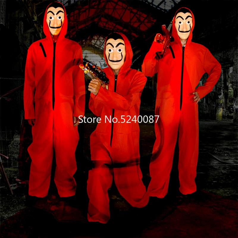 Halloween Red Jumpsuit The House of Paper Card Movie Cosplay Scary Costumes La Casa De Papel Hooded Rompers Party Mask Uniforms
Halloween Red Jumpsuit The House of Paper Card Movie Cosplay Scary Costumes La Casa De Papel Hooded Rompers Party Mask Uniforms