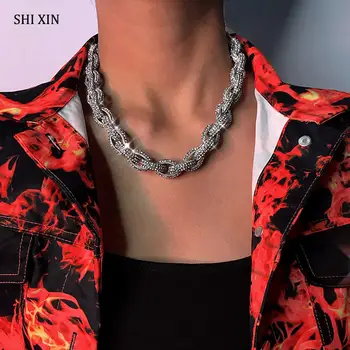 SHIXIN Hip Hop Cuban Link Chain Crystal Necklace for Women/Men Punk Iced Out Chain Rhinestones Chunky Choker Necklace Miami Curb
SHIXIN Hip Hop Cuban Link Chain Crystal Necklace for Women/Men Punk Iced Out Chain Rhinestones Chunky Choker Necklace Miami Curb