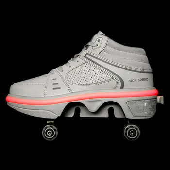 Improved version of dual-use roller skates, deformation, double-row Heely roller skates, multi-color atmosphere breathing light
Improved version of dual-use roller skates, deformation, double-row Heely roller skates, multi-color atmosphere breathing light