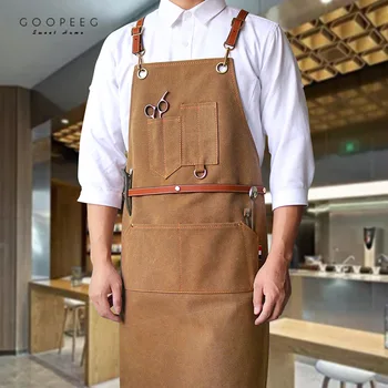 GOOPEEG Fashion Denim Canvas Cowhide Apron Cafe Work Clothes Strap Apron Hair Stylist Western Restaurant Custom LOGO
GOOPEEG Fashion Denim Canvas Cowhide Apron Cafe Work Clothes Strap Apron Hair Stylist Western Restaurant Custom LOGO