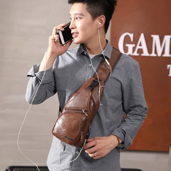 Messenger Casual Single Shoulder Sports USB Men Leather Cross Body Chest Bag
Messenger Casual Single Shoulder Sports USB Men Leather Cross Body Chest Bag