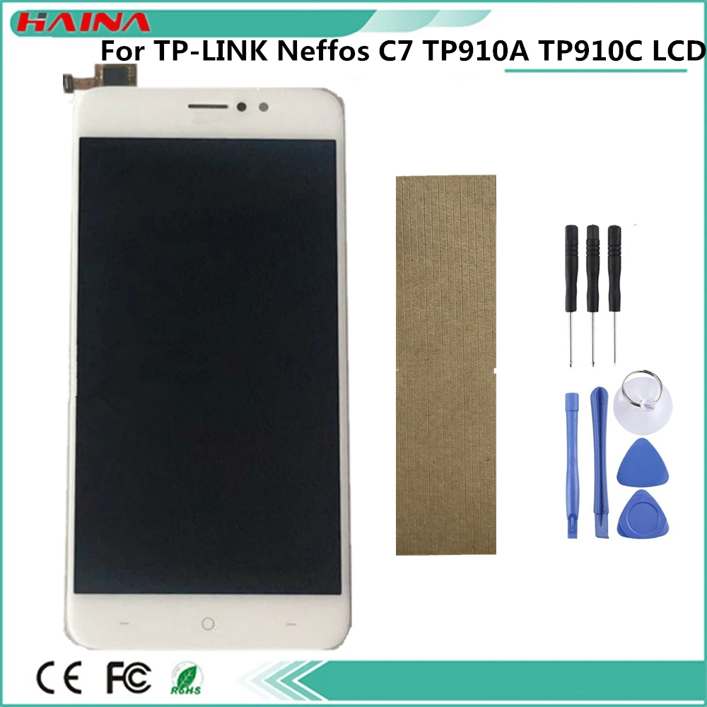 5 0 Черный/withe color с ЖК-дисплеем для Neffos C7 TP910A TP910C ЖК-дисплей сенсорным сенсором в