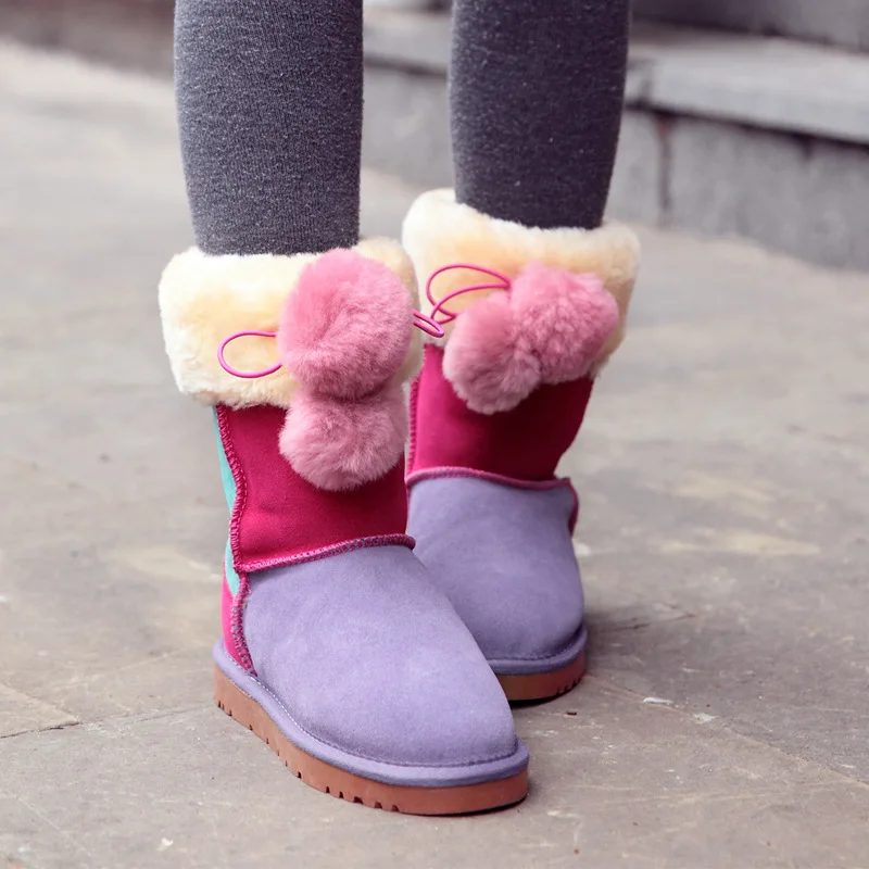 2019 Genuine Leather Warm Brushed And Thick Rubber Sole Snow Boots Women's Cowhide Anti-slip Cotton Boots Women's Tube Ball Cott
2019 Genuine Leather Warm Brushed And Thick Rubber Sole Snow Boots Women's Cowhide Anti-slip Cotton Boots Women's Tube Ball Cott