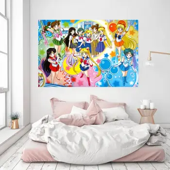 

[Self-Adhesive] 3D Sailor Moon 973 Japan Anime Wall Stickers Mural Decal Wall Murals AJ WALLPAPER Belly