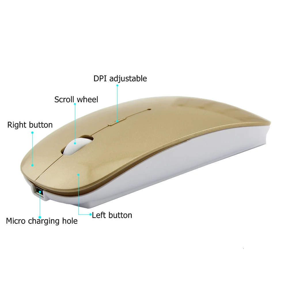Silent Wireless Rechargeable Mouse Wireless Mouse