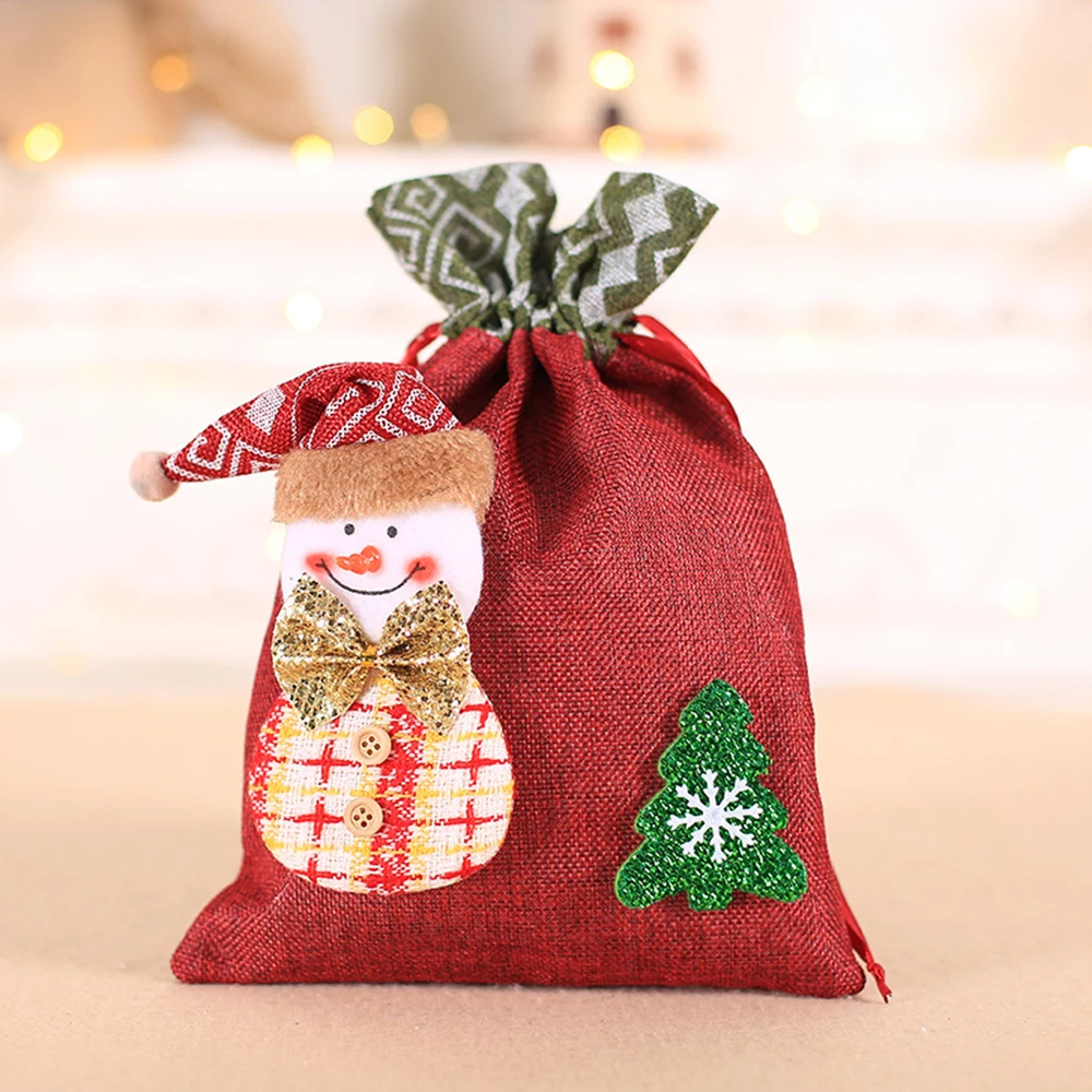 christmas decoration burlap bag child packaging apple bag candy