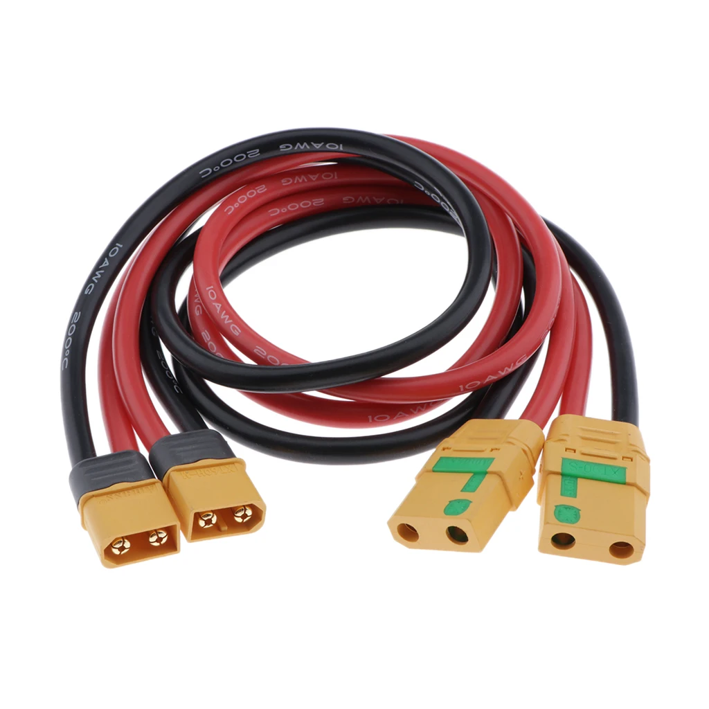 2Pcs RC Battery Charger 10AWG XT60 Male Plug to XT90 Female Extension Cable 2Pcs RC Battery Charger 10AWG XT60 Male Plug to XT90 Female Extension Cable