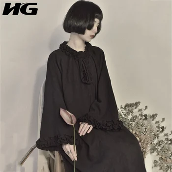 HG Vintage Handmade Flowers Dress Women Lotus Leaf Collar Plus Size Ladies Dresses Bell Sleeve Minority Women Clothes XJ2215
HG Vintage Handmade Flowers Dress Women Lotus Leaf Collar Plus Size Ladies Dresses Bell Sleeve Minority Women Clothes XJ2215