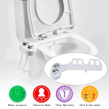Bathroom Cold/Warm Water Toilet Fresh Water Spray Non Electric Bidet Toilet Seat Attachment Single Self Cleaning Nozzle
Bathroom Cold/Warm Water Toilet Fresh Water Spray Non Electric Bidet Toilet Seat Attachment Single Self Cleaning Nozzle