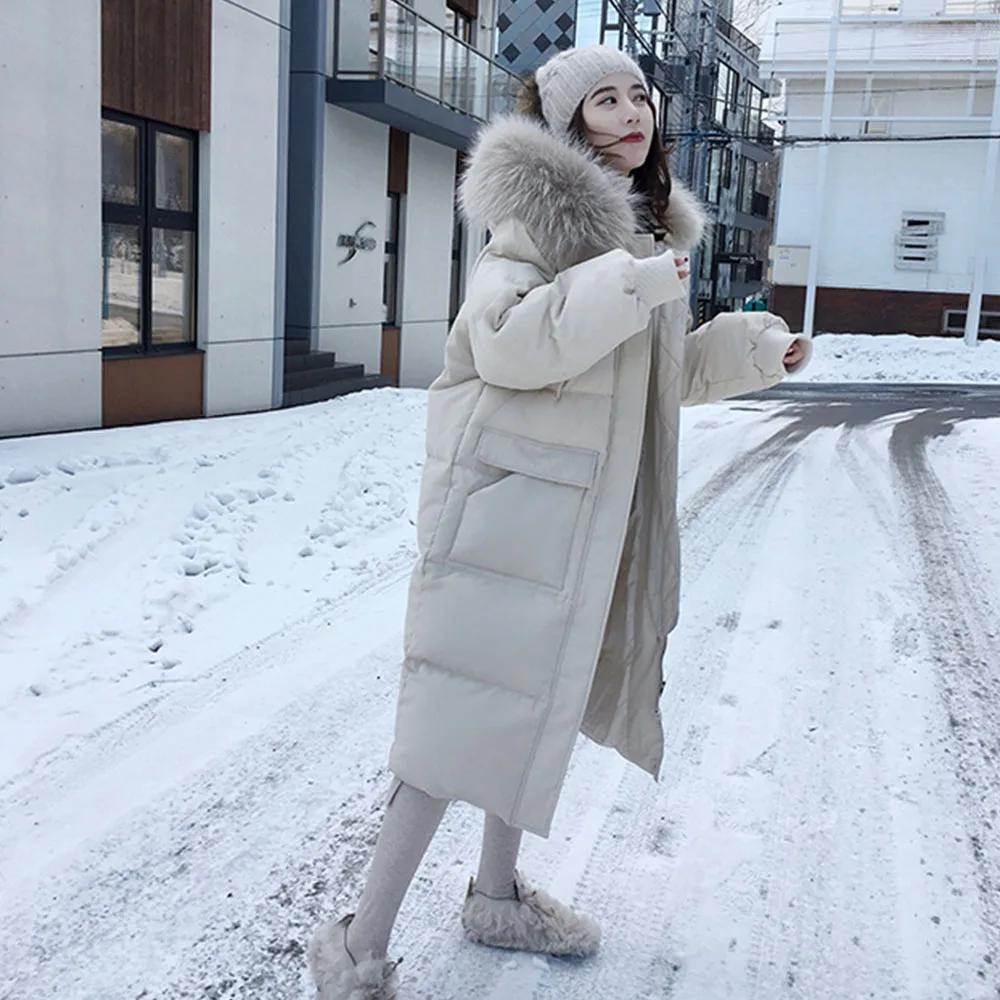 

2023 Women Double Down Long Jacket Winter Turtleneck White Duck Down Coat Warm Parkas Snow Outwear female winter thick Jacke