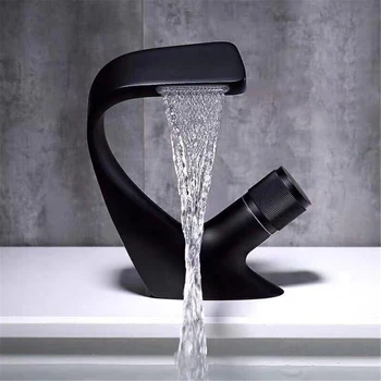 Black Faucet Bathroom Sink Faucets Hot Cold Water Mixer Crane Deck Mounted 203F
Black Faucet Bathroom Sink Faucets Hot Cold Water Mixer Crane Deck Mounted 203F