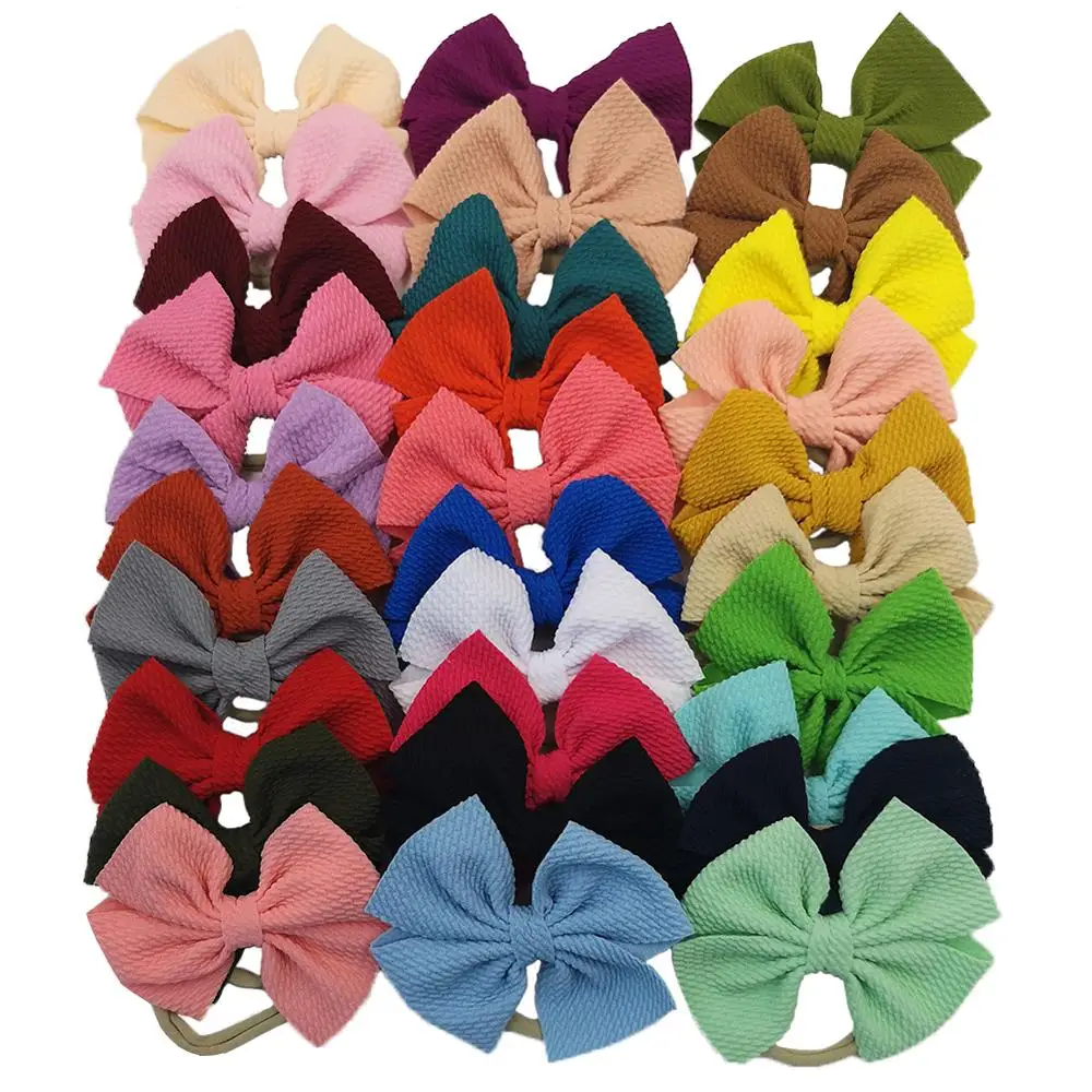 

Bulk 60pc/lot Girls 4.5" Solid Fabric Hair Bow Headbands,Kids Hair Bows Elastic Headbands Nylon Headband Kids Hair Accessories