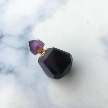 Natural Purple Quartzs Essential Oil Necklace Hexagon Column Aromatherapy Bottle Double Buckle Pendant Necklace Give Drop Bottle 
Natural Purple Quartzs Essential Oil Necklace Hexagon Column Aromatherapy Bottle Double Buckle Pendant Necklace Give Drop Bottle