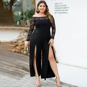 YOINS Sexy Lace Patchwork Off Shoulder Slit Hem Long Sleeves Plus Size Jumpsuit 2020 Stylish Playsuits Bodysuit Elegant Rompers
YOINS Sexy Lace Patchwork Off Shoulder Slit Hem Long Sleeves Plus Size Jumpsuit 2020 Stylish Playsuits Bodysuit Elegant Rompers