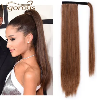 Vigorous Black Natural Stright Long 24 Inches Synthetic Hairpiece Wrap Around 1 Pc Clip Women Ponytail Heat-resistance 
Vigorous Black Natural Stright Long 24 Inches Synthetic Hairpiece Wrap Around 1 Pc Clip Women Ponytail Heat-resistance