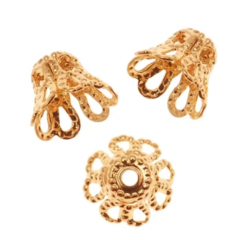 100-Piece Gold Plated Filigree Flower Cup Shaped Bead Caps(7mm)
100-Piece Gold Plated Filigree Flower Cup Shaped Bead Caps(7mm)