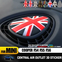 איחוד ג 'ק מרכז לשקע אוויר 3D ייעודי כיסוי להגן על מדבקת מדבקות עבור מיני קופר F54 F55 F56 Clubman אביזרי פנים(China)