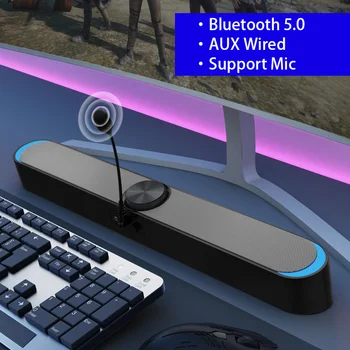 Wireless Bluetooth Computer Speakers SoundBar LED Lights 3.5mm Audio USB For Desktop Laptop Wired Profession Gaming sound box
Wireless Bluetooth Computer Speakers SoundBar LED Lights 3.5mm Audio USB For Desktop Laptop Wired Profession Gaming sound box