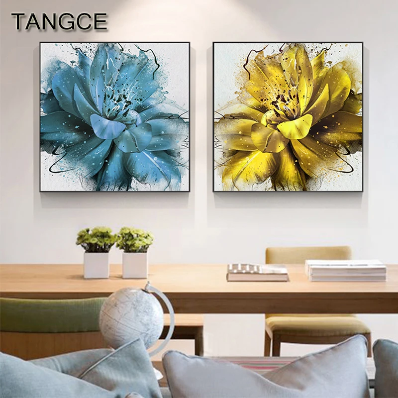 Abstract Blooming Flower Canvas Painting Blue Yellow Prints and Posters for Living Room Modern Decor Expensive Wall Art Picture
Abstract Blooming Flower Canvas Painting Blue Yellow Prints and Posters for Living Room Modern Decor Expensive Wall Art Picture