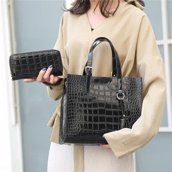 Fashion Ladies Wild Trade Crocodile Pattern Shoulder Bag Solid Color Large Capacity Bag Wallet 2pcs 2020 New Женская сумка
Fashion Ladies Wild Trade Crocodile Pattern Shoulder Bag Solid Color Large Capacity Bag Wallet 2pcs 2020 New Женская сумка
