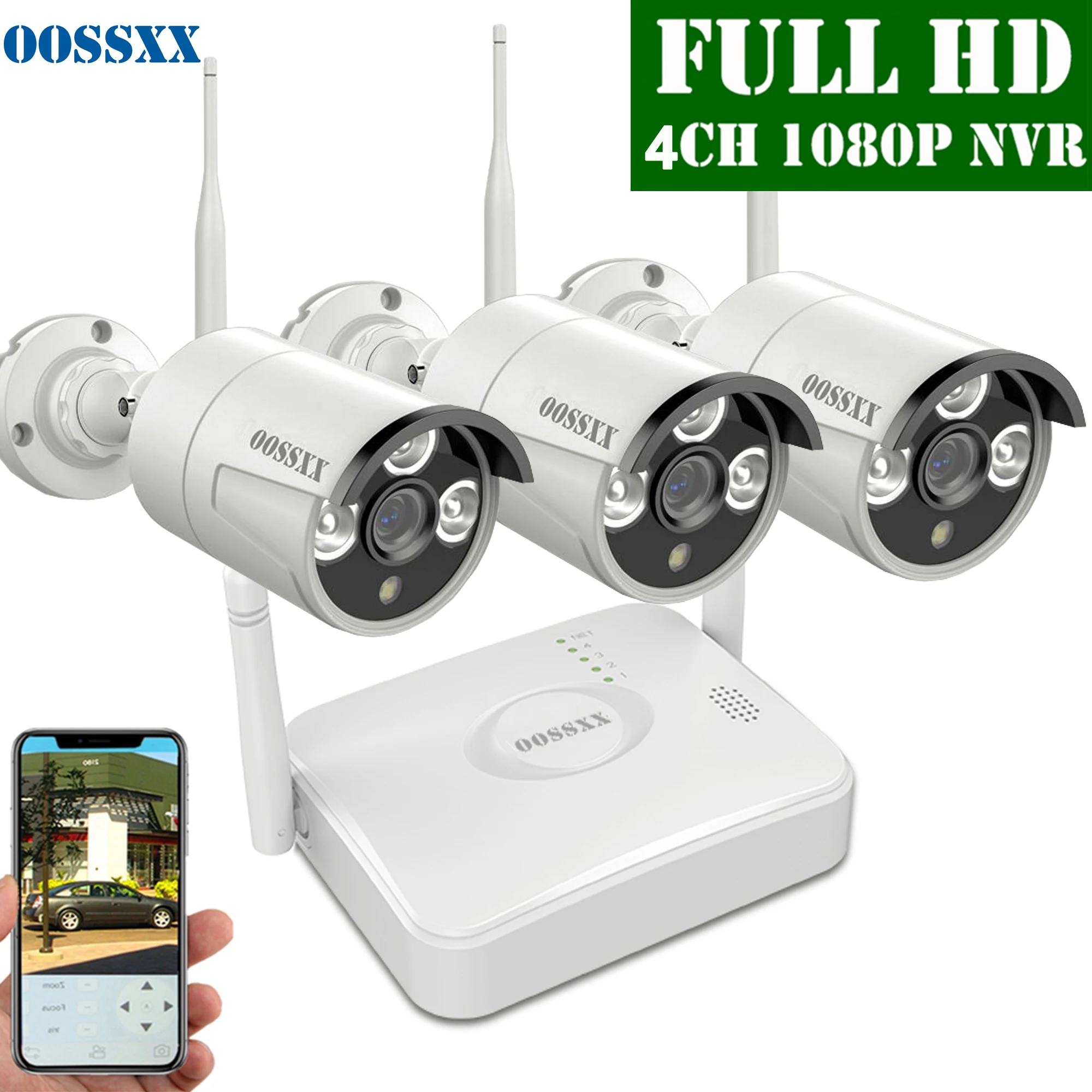 OOSSXX 4CH Wireless NVR Kit CCTV Camera System 3pcs 1080P 2MP Indoor Outdoor IP67 Security Camera Wifi Video Surveillance System
OOSSXX 4CH Wireless NVR Kit CCTV Camera System 3pcs 1080P 2MP Indoor Outdoor IP67 Security Camera Wifi Video Surveillance System