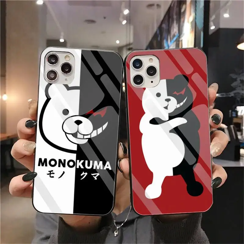 Блестящий милый чехол для телефона Kumamon Danganronpa Monokuma из закаленного стекла iPhone 11 Pro