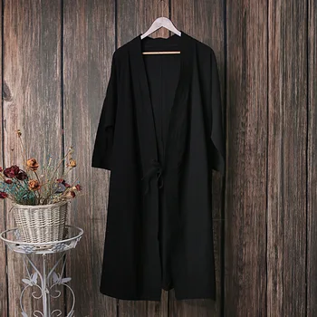 The new cotton and linen dress to restore ancient ways women's cardigan with a loose lashing cotton coat 
The new cotton and linen dress to restore ancient ways women's cardigan with a loose lashing cotton coat