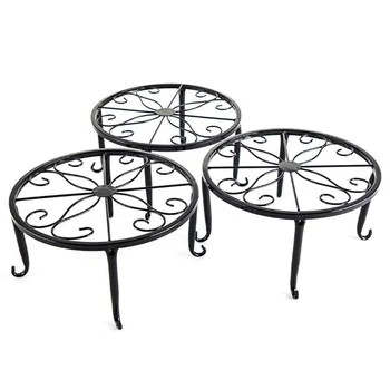 3 Pack Metal Potted Plant Stand Floor Flower Pot Rack Decorative Pot Garden Container Round Supports Rack (Black) 
3 Pack Metal Potted Plant Stand Floor Flower Pot Rack Decorative Pot Garden Container Round Supports Rack (Black)