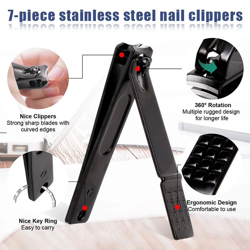 7pcs/set Nail Clippers Set Nail Cutter File Scissors Manicure Pedicure Kit with Storage Case DC112
7pcs/set Nail Clippers Set Nail Cutter File Scissors Manicure Pedicure Kit with Storage Case DC112