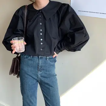 Alien Kitty Korean Style Vintage Blouses 2020 New Spring Lantern Long Sleeve Doll Collar Solid Comfortable Loose Shirt Women
Alien Kitty Korean Style Vintage Blouses 2020 New Spring Lantern Long Sleeve Doll Collar Solid Comfortable Loose Shirt Women