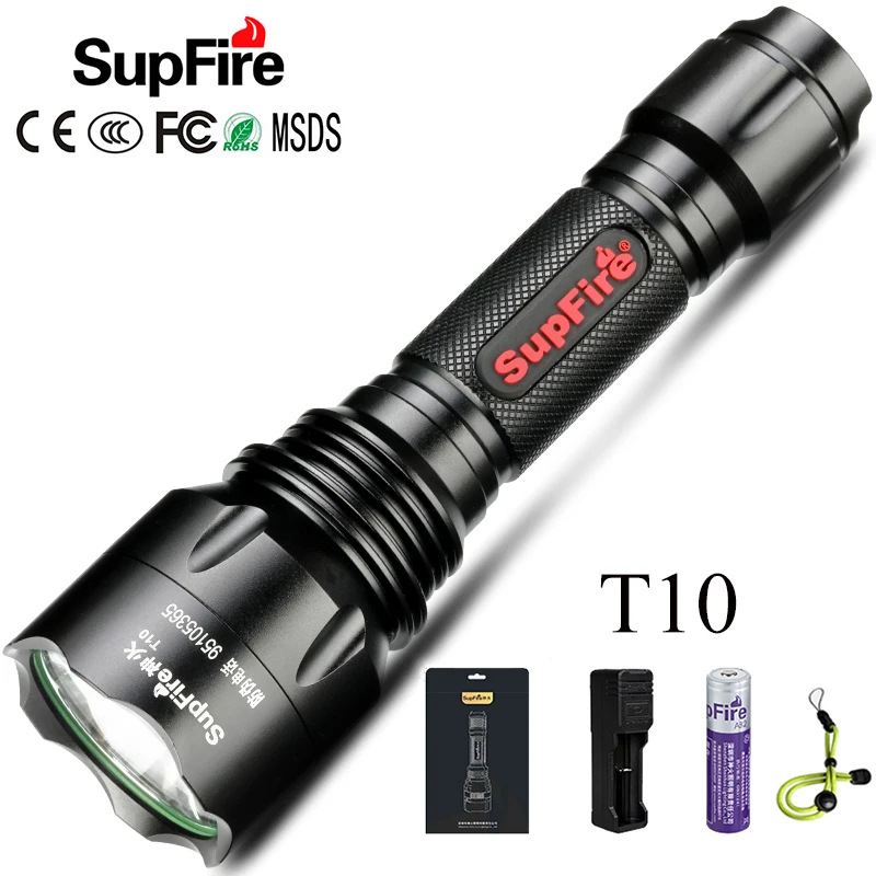 Supfire LED Flashlight Tactical Torch T10 CREE-XML T6 2500lm Flash Light Camping Fishing Hand Lamp Lanterna LED 18650 Flashlight
Supfire LED Flashlight Tactical Torch T10 CREE-XML T6 2500lm Flash Light Camping Fishing Hand Lamp Lanterna LED 18650 Flashlight
